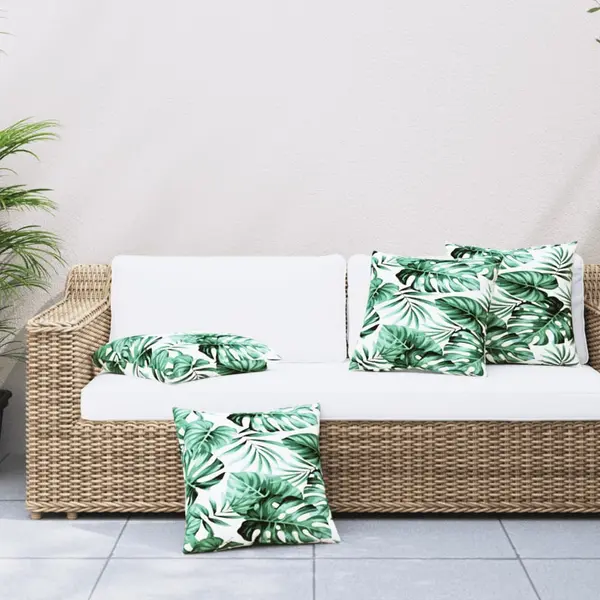 Gossi perne de canapea, 4 buc., model frunze, 60x60 cm, textil