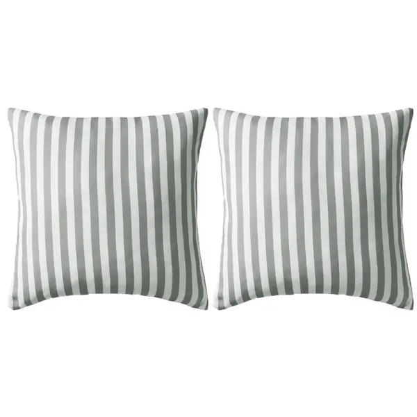 Gossi perne de exterior, 2 buc, imprimeu dungi, 45 x 45 cm, gri