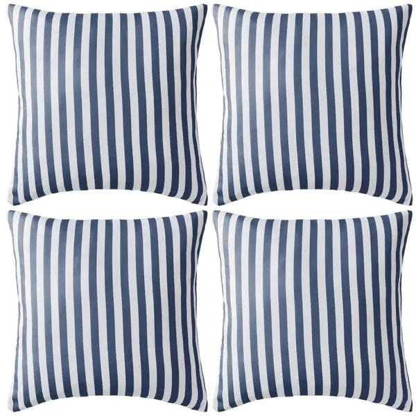 Gossi perne de exterior, 4 buc., imprimeu dungi, 45x45 cm, bleumarin