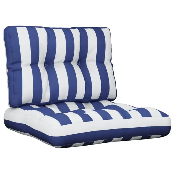Gossi perne de paleti, 2 buc., dungi albastre si albe, textil