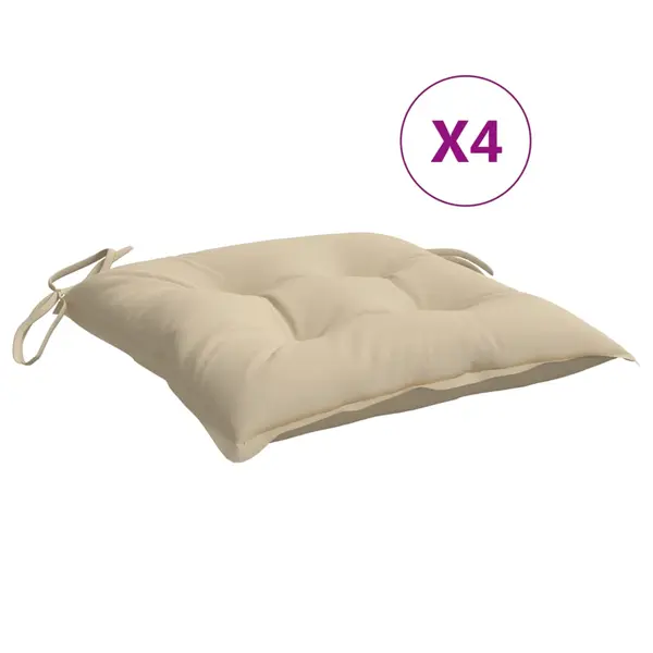 Gossi perne de scaun, 4 buc., bej, 50x50x7 cm, textil oxford