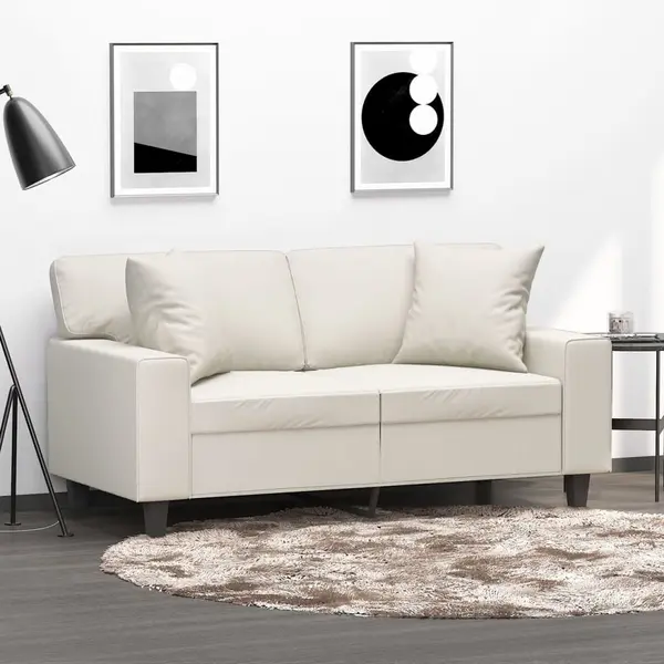 Gossi perne decorative, 2 buc., crem, 40x40 cm, piele ecologica