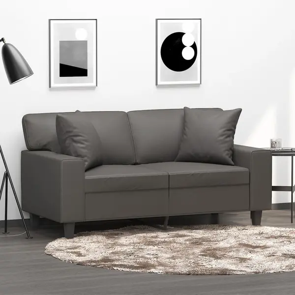 Gossi perne decorative, 2 buc., gri, 40x40 cm, piele ecologica