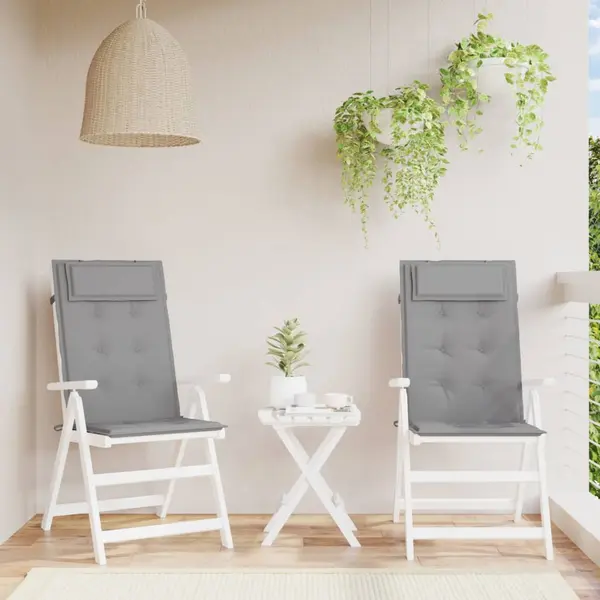Gossi perne scaun cu spatar inalt 2 buc, gri, tesatura oxford