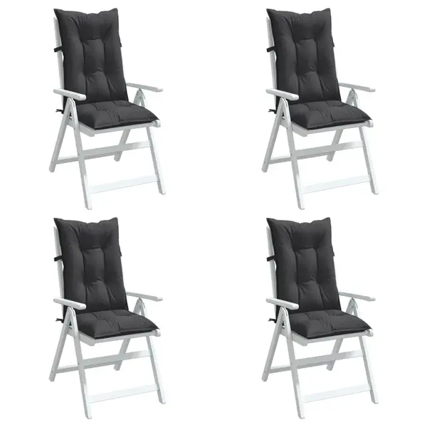 Gossi perne scaun cu spatar inalt, 4 buc. antracit 120x50x7 cm textil