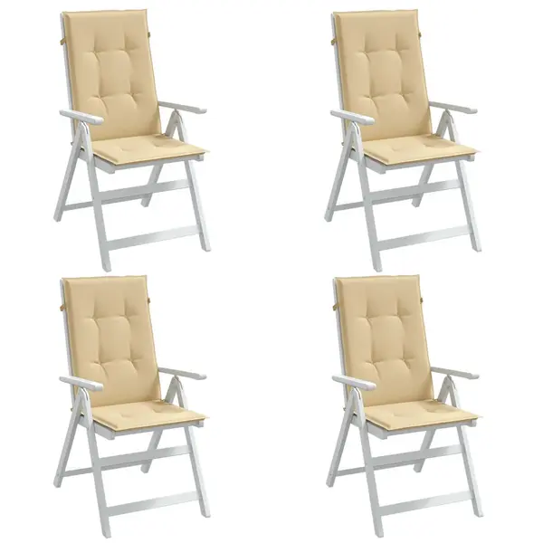 Gossi perne scaun cu spatar inalt 4 buc. melanj bej 120x50x4cm textil