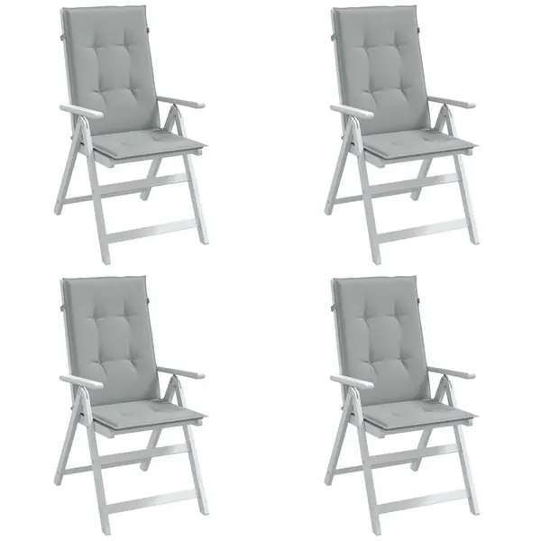 Gossi perne scaun cu spatar inalt 4 buc. melanj gri 120x50x4cm textil