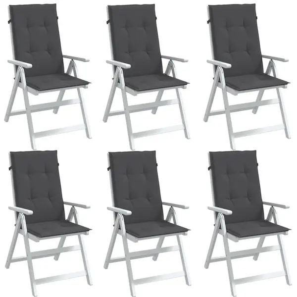 Gossi perne scaun cu spatar inalt, 6 buc. antracit 120x50x4 cm textil