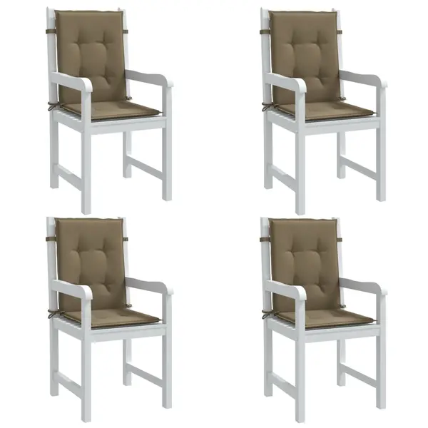 Gossi perne scaun cu spatar mic 4 buc. melanj taupe 100x50x4cm textil