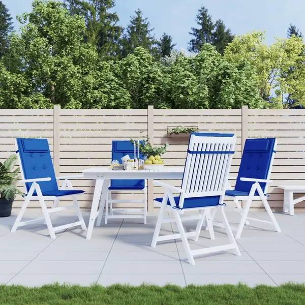 Gossi perne scaun spatar inalt 4 buc albastru regal, tesatura oxford