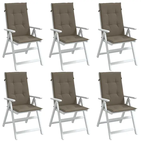 Gossi perne scaun spatar inalt 6buc melanj gri taupe120x50x4cm textil