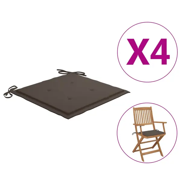Gossi perne scaune gradina 4 buc. gri taupe 40x40x3cm tesatura oxford