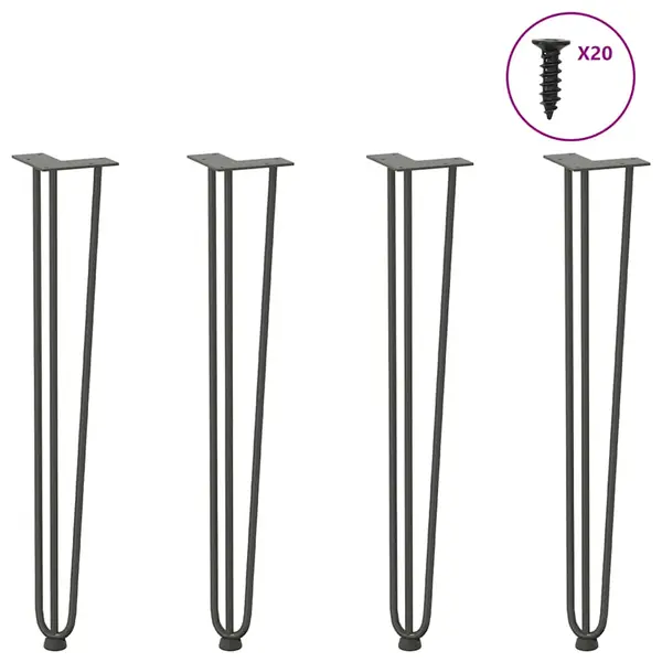 Gossi picioare de masa in ac de par 4 buc antracit 72 cm otel masiv