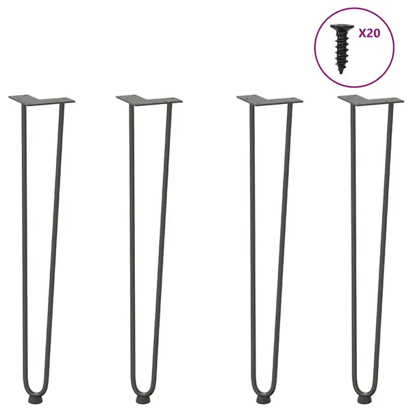 Gossi picioare de masa in ac de par 4 buc antracit 72 cm otel masiv