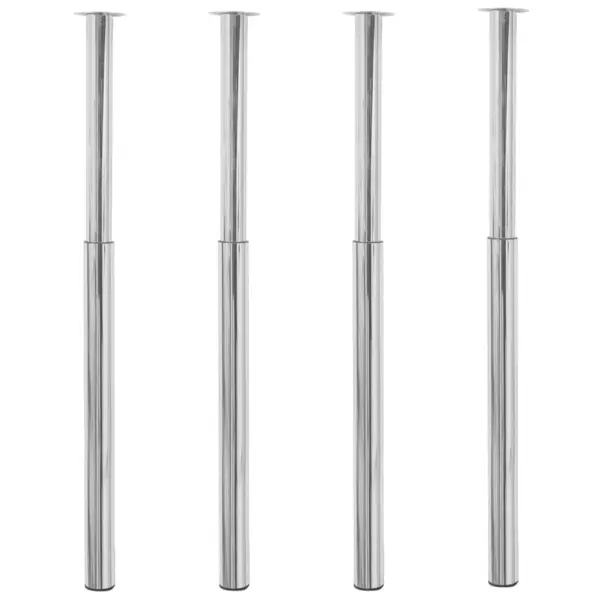 Gossi picioare de masa telescopice, 4 buc., crom, 710 mm-1100 mm