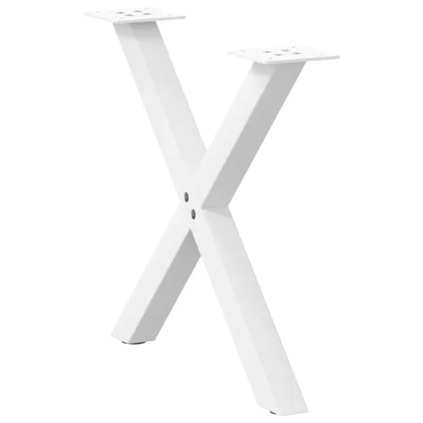 Gossi picioare masuta cafea in forma de x 2 buc alb 60x(42-43)cm otel