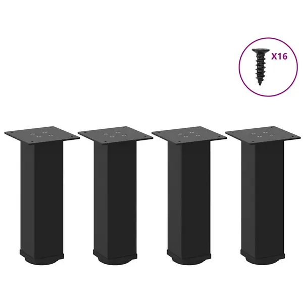 Gossi picioare masuta de cafea 4 buc negru 30-32 cm otel
