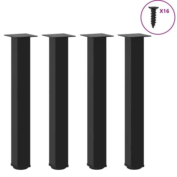 Gossi picioare masuta de cafea 4 buc negru 72-74 cm otel