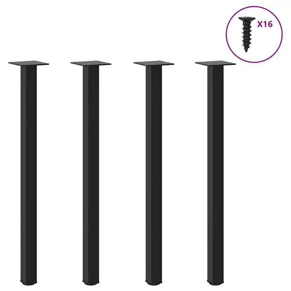 Gossi picioare masuta de cafea 4 buc negru 72-74 cm otel