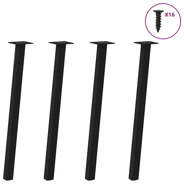 Gossi picioare masuta de cafea 4 buc negru 72 cm otel