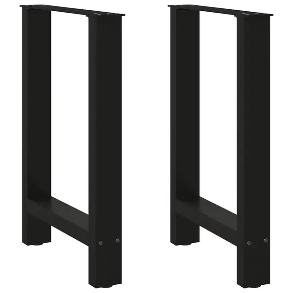 Gossi picioare masuta de cafea negru 2 buc 50x(72-73) cm otel