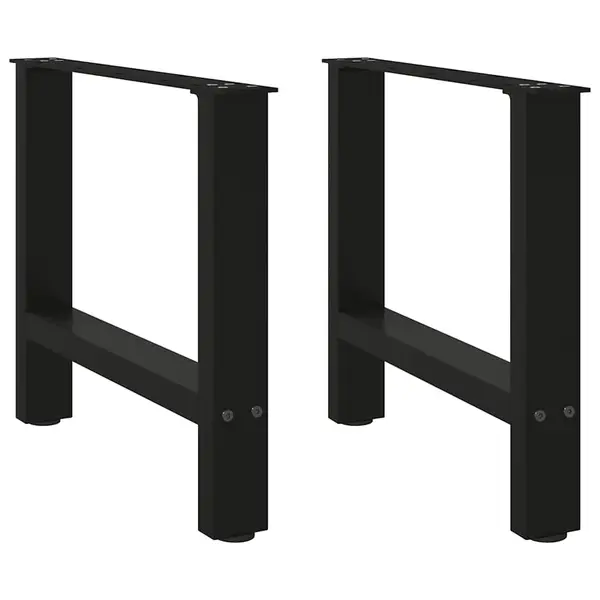 Gossi picioare masuta de cafea negru 2 buc 60x(42-43) cm otel