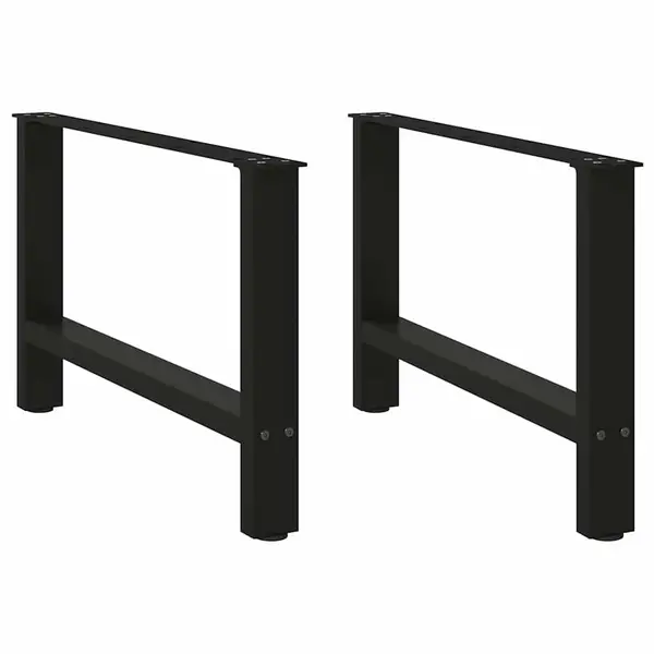 Gossi picioare masuta de cafea negru 2 buc 70x(42-43) cm otel