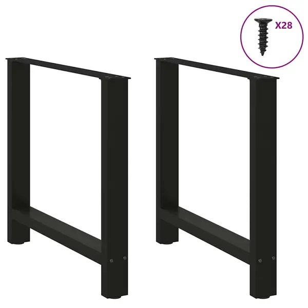 Gossi picioare masuta de cafea negru 2 buc 70x(72-73) cm otel