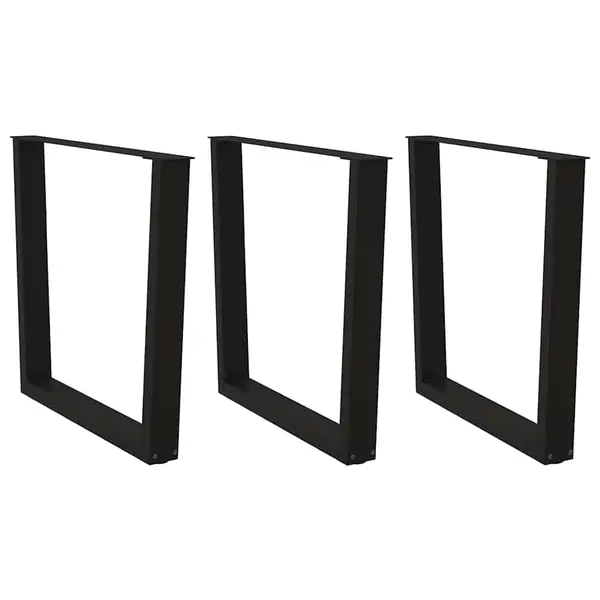 Gossi picioare pentru masa in forma de v 3 buc negru otel
