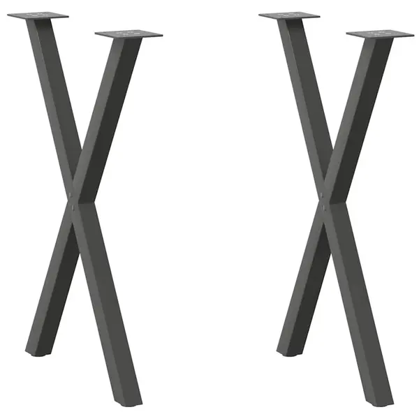 Gossi picioare pentru masa in forma de x 2 buc antracit otel