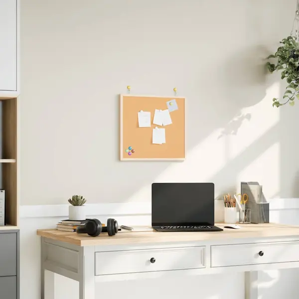 Gossi placa de pluta cu cadru din lemn masiv de pin 40x40 cm