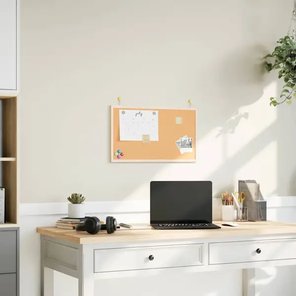 Gossi placa de pluta cu cadru din lemn masiv de pin 60x40 cm