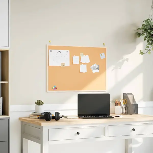 Gossi placa de pluta cu cadru din lemn masiv de pin 80x55 cm