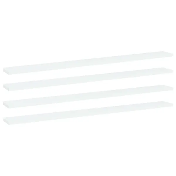 Gossi placi biblioteca, 4 buc., alb, 100 x 10 x 1,5 cm, pal