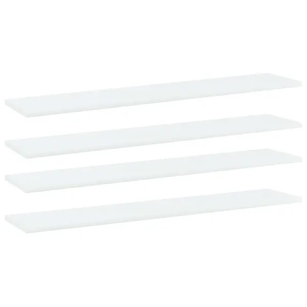 Gossi placi biblioteca, 4 buc., alb, 100 x 20 x 1,5 cm, pal