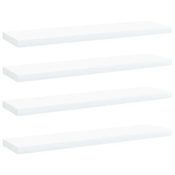 Gossi placi biblioteca, 4 buc., alb, 40 x 10 x 1,5 cm, pal