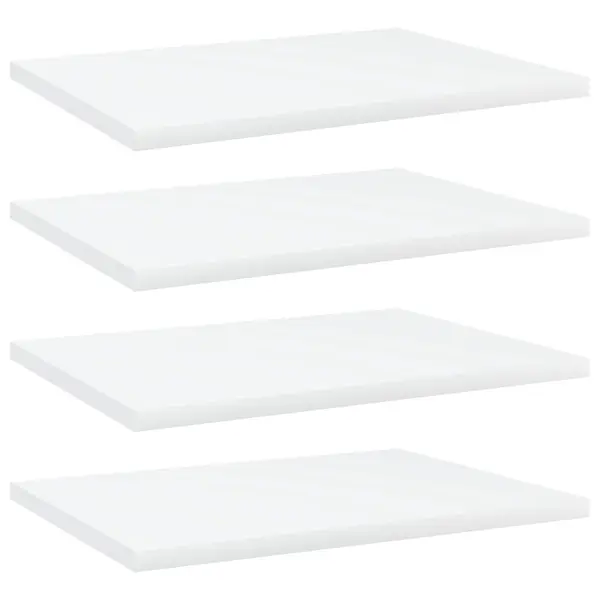 Gossi placi biblioteca, 4 buc., alb, 40 x 30 x 1,5 cm, pal
