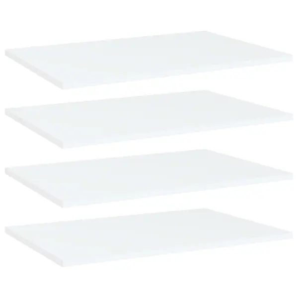 Gossi placi biblioteca, 4 buc., alb, 60 x 40 x 1,5 cm, pal