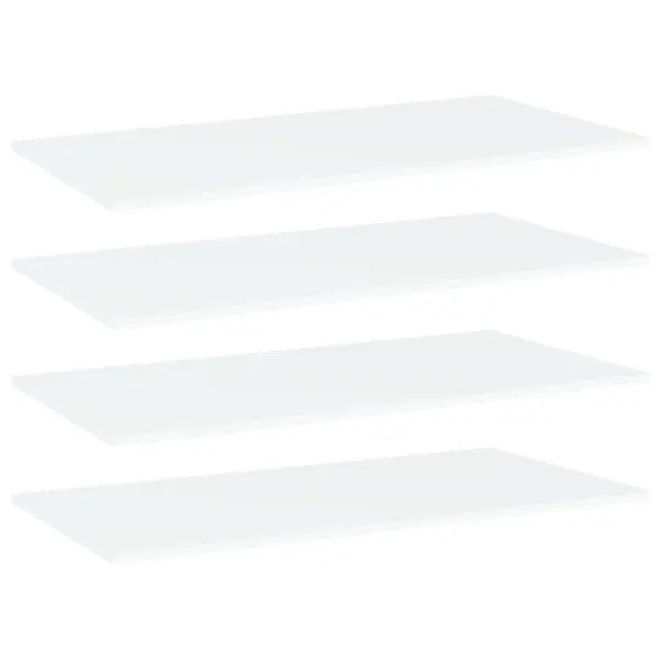 Gossi placi biblioteca, 4 buc., alb, 80 x 20 x 1,5 cm, pal