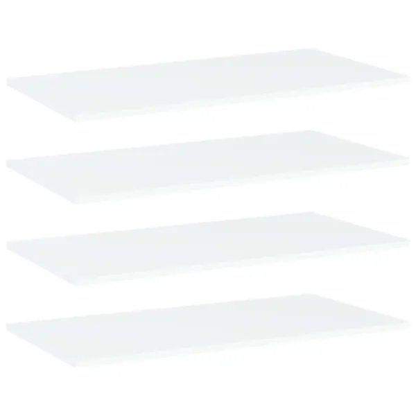 Gossi placi biblioteca, 4 buc., alb, 80 x 40 x 1,5 cm, pal