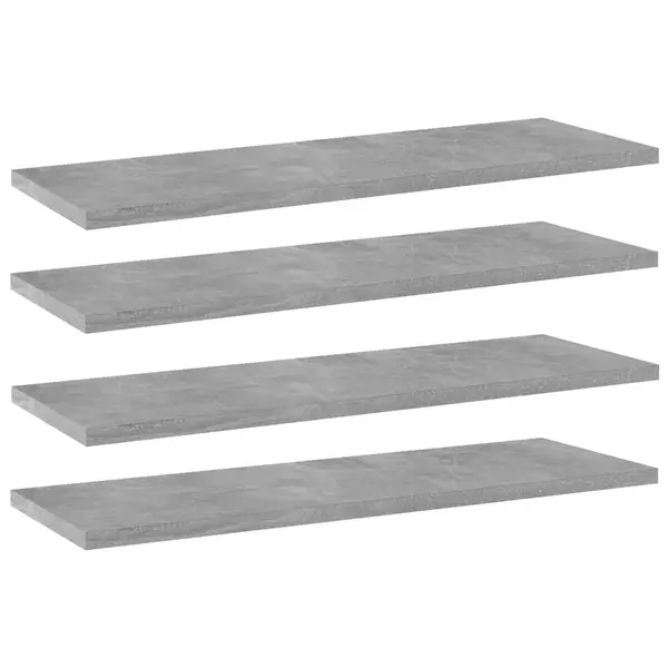 Gossi placi biblioteca, 4 buc., gri beton, 60 x 20 x 1,5 cm, pal
