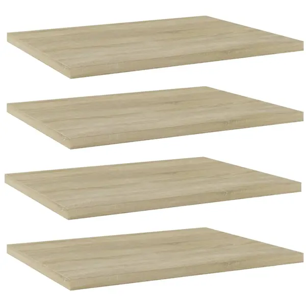 Gossi placi biblioteca, 4 buc, stejar sonoma, 40 x 30 x 1,5 cm, pal