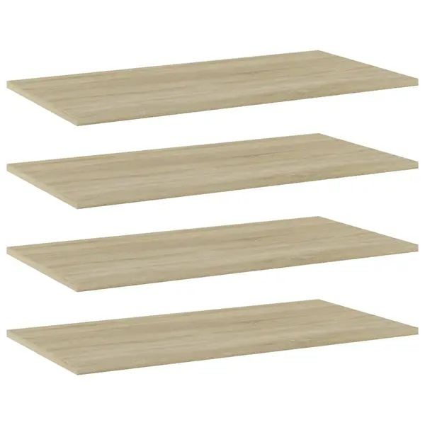 Gossi placi biblioteca, 4 buc, stejar sonoma, 80 x 40 x 1,5 cm, pal