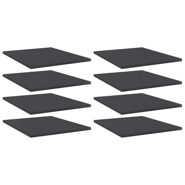 Gossi placi biblioteca, 8 buc., gri, 40 x 50 x 1,5 cm, pal