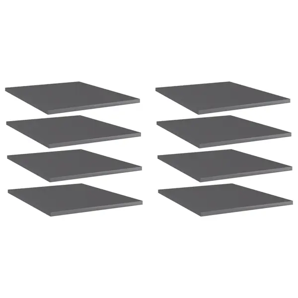 Gossi placi biblioteca, 8 buc., gri extralucios, 40x50x1,5 cm, pal