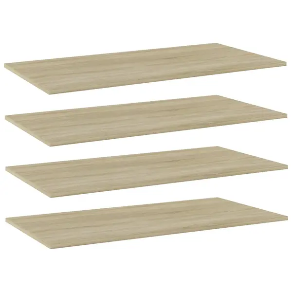Gossi placi biblioteca, stejar sonoma, 4 buc, 80 x 20 x 1,5 cm, pal