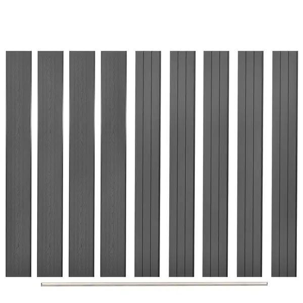 Gossi placi de schimb pentru gard, 9 buc., gri, 170 cm, wpc