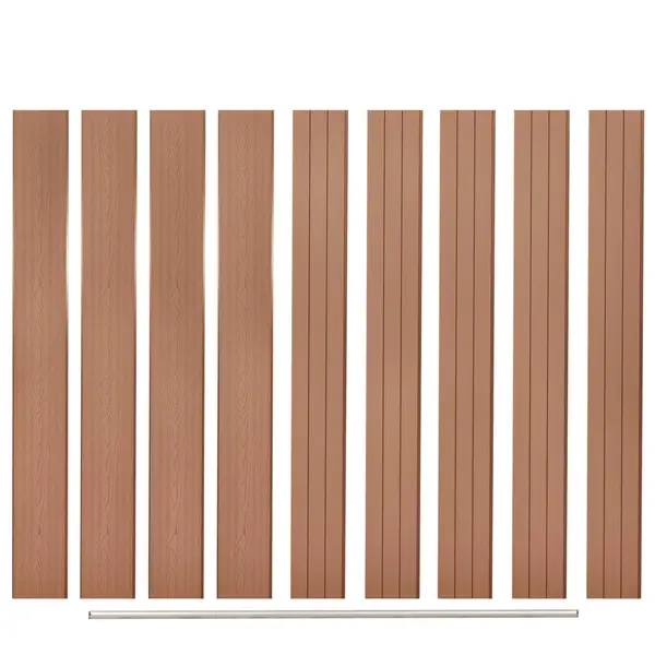 Gossi placi de schimb pentru gard, 9 buc., maro, 170 cm, wpc