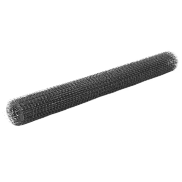 Gossi plasa de sarma gaini, gri, 25 x 1,5 m, otel cu invelis pvc