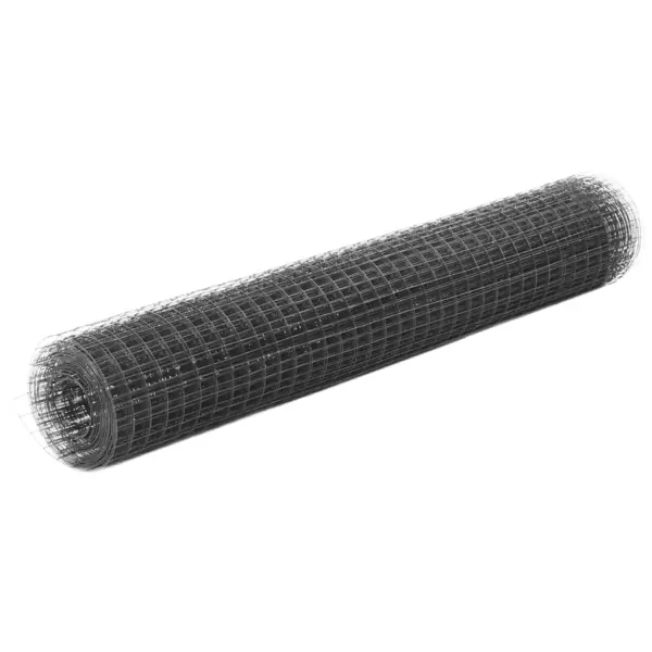 Gossi plasa de sarma gaini, gri, 25 x 1 m, otel cu invelis pvc